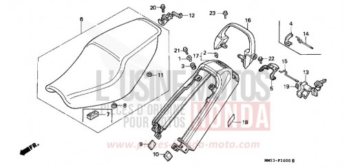 SITZ/WINDLAUF, HINTEN (CBR1000FH/FJ/FM) CBR1000FJ de 1988